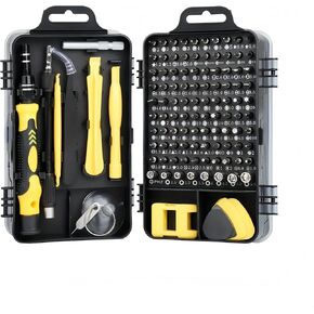 115-in-1 Precision Screwdriver Sets, Professional Repair Tool Kit with Flat Head & Multiple Bits for Electronics, Phone, Watch, Automotive Maintenance - Magnetic, Non-Slip Handle & Tweezers(Yellow) in Saudi Arabia