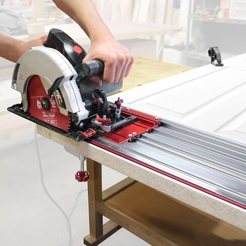 Milescraft 1409 Track Saw Guide – Universal Compatibility for Circular Saws with Blades up to 7-1/4". 50" Expandable Cutting Range with 2" Cutting Depth. All Aluminum Construction. in Saudi Arabia
