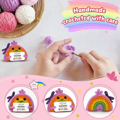 Thank You Gift – Crochet Rainbow Doll with Card “ Make The Difference" – Appreciation Decor for Teacher, Coworker, Boss, Retirement, Farewell, New Beginnings, Thanksgiving, Christmas Ornaments in Saudi Arabia
