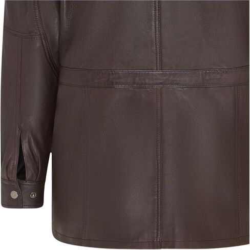 Infinity Leather Men's Classic Green Contrast Soft Supple Suede Buff Overcoat Parka Winter Outdoor Jacket Regular Fit in Kuwait