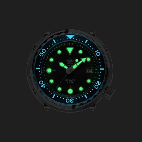 ADDIESDIVE Scuba Mens Diving Watch Automatic Diver 300M 47.5MM Big Black Analog Luminescent Chromalight Dial in Kuwait