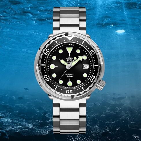 ADDIESDIVE Scuba Mens Diving Watch Automatic Diver 300M 47.5MM Big Black Analog Luminescent Chromalight Dial in Kuwait