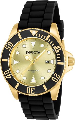 Invicta Men's Pro Diver Stainless Steel Quartz Watch with Silicone Strap, Black, 22 (Model: 90302) in Saudi Arabia