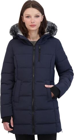 Nautica womens Heavyweight Puffer Jacket With Faux Fur Lined Hood in Saudi Arabia