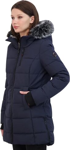 Nautica womens Heavyweight Puffer Jacket With Faux Fur Lined Hood in Saudi Arabia
