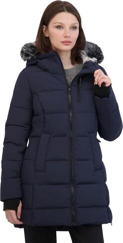 Nautica womens Heavyweight Puffer Jacket With Faux Fur Lined Hood in Saudi Arabia
