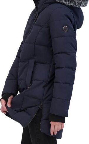Nautica womens Heavyweight Puffer Jacket With Faux Fur Lined Hood in Saudi Arabia