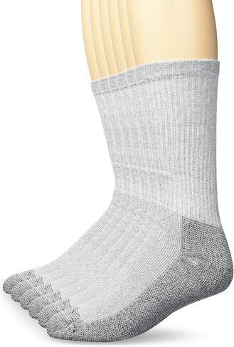 Fruit of the Loom mens Cotton Work Gear Crew Socks | Cushioned, Wicking, Durable | 6 Pack in Saudi Arabia