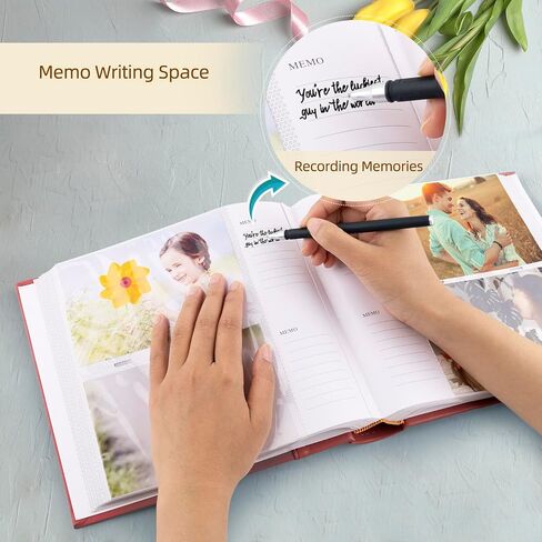 Golden State Art Photo Album holds 4x6 200 Horizontal Pictures with Memo Space, Leather Vintage Cover for Wedding Family Christmas(Brown) in Saudi Arabia