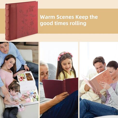 Golden State Art Photo Album holds 4x6 200 Horizontal Pictures with Memo Space, Leather Vintage Cover for Wedding Family Christmas(Brown) in Saudi Arabia