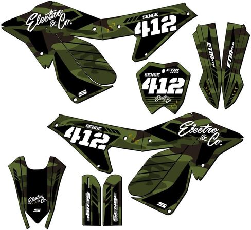 ETM RTR Apache Grey Senge Graphics with Rider I.D. (Pre-Printed Name/Number) Compatible with Electro & Co in Saudi Arabia