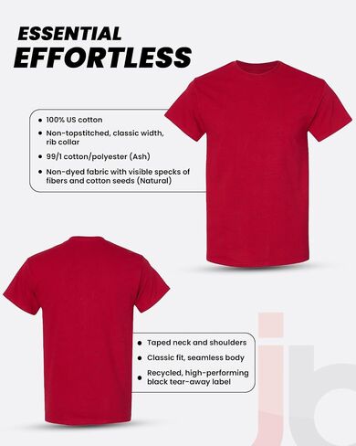 JustBlanks - Short Sleeve Shirt for Men Soft Cotton Lightweight Solid Plain T Shirts for Men Crewneck Tee Shirt in Kuwait