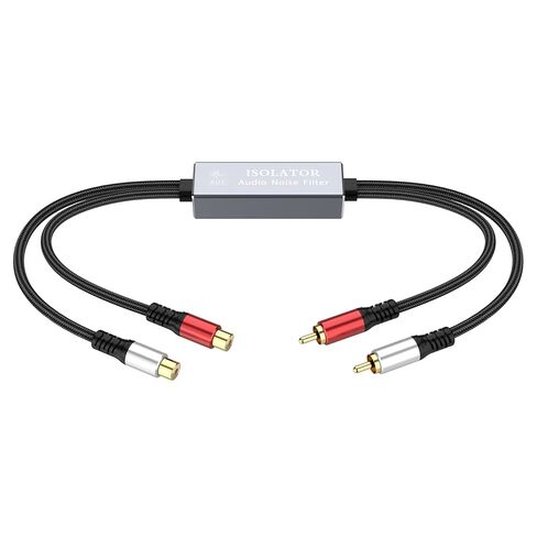 عازل حلقة أرضية RCA - فلتر صوت مع قناة مزدوجة، فلتر ضوضاء مكبر للصوت لنظام الصوت في السيارة/المنزل، صوت عالي الدقة يقضي على الضوضاء الطنانة in Kuwait