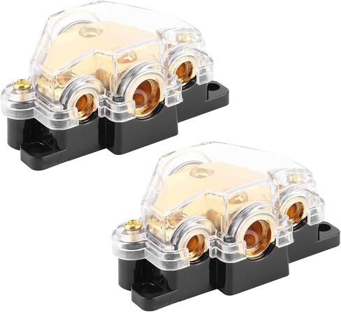 3 Way Power Distribution Block, 1 in 3 Out Power Distributor with Plated Brass Construction and Cover, for Auto Car Boat Audio System Amplifier in Saudi Arabia