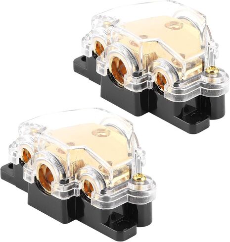 3 Way Power Distribution Block, 1 in 3 Out Power Distributor with Plated Brass Construction and Cover, for Auto Car Boat Audio System Amplifier in Saudi Arabia
