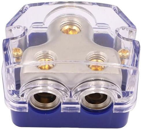 Rayne's World Blue 2 Way Power Distribution Block 0-4 Gauge in 4-8 Gauge Out for Audio Wiring in Cars, Boats, Campers | for use with Ground or Power Wires in Saudi Arabia
