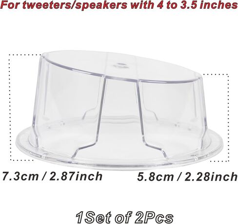 2PCS 4'' to 3.5'' Universal Speaker Tweeter Boxes for UTV ATV RV Boat Trunk Trailer Golf Cart Marine Speaker Enclosures Pods Mount Spacer Rear Deck Kick Panel Box (Carbon Fiber Style, 4 to 3.5inch) in Saudi Arabia