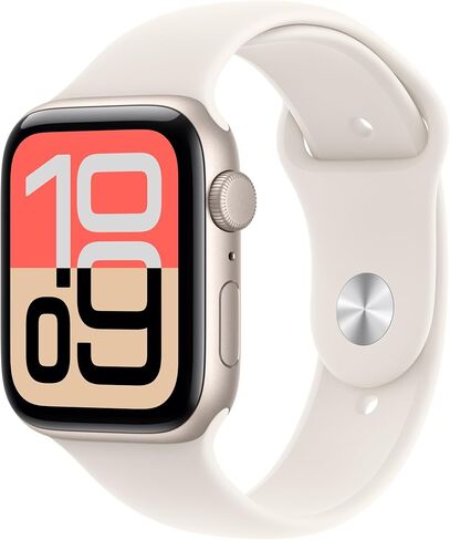 Apple Watch SE 3 [GPS 40mm] ساعة ذكية مع هيكل ألومنيوم ستارلايت وحزام رياضي ستارلايت - S/M. أجهزة تتبع اللياقة البدنية والنوم، مراقب معدل ضربات القلب، شاشة تعمل دائمًا، مقاومة للماء in Kuwait