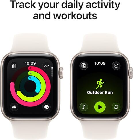 Apple Watch SE 3 [GPS 40mm] ساعة ذكية مع هيكل ألومنيوم ستارلايت وحزام رياضي ستارلايت - S/M. أجهزة تتبع اللياقة البدنية والنوم، مراقب معدل ضربات القلب، شاشة تعمل دائمًا، مقاومة للماء in Kuwait