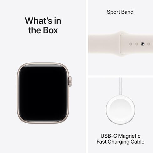 Apple Watch SE 3 [GPS 40mm] ساعة ذكية مع هيكل ألومنيوم ستارلايت وحزام رياضي ستارلايت - S/M. أجهزة تتبع اللياقة البدنية والنوم، مراقب معدل ضربات القلب، شاشة تعمل دائمًا، مقاومة للماء in Kuwait