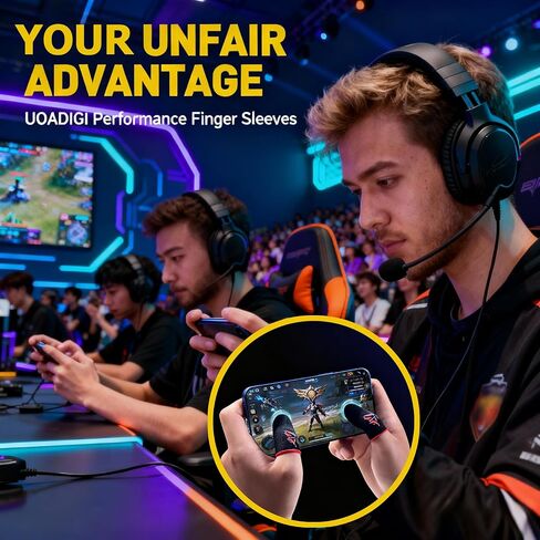 واقي إبهام لشاشة لمس ناعمة لأصابع الألعاب، ملحقات وحدة تحكم الألعاب المحمولة مقاومة للعرق، أسود (أكمام أصابع سوداء (6 قطع)) in Kuwait