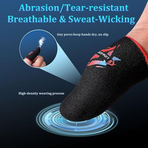 واقي إبهام لشاشة لمس ناعمة لأصابع الألعاب، ملحقات وحدة تحكم الألعاب المحمولة مقاومة للعرق، أسود (أكمام أصابع سوداء (6 قطع)) in Kuwait