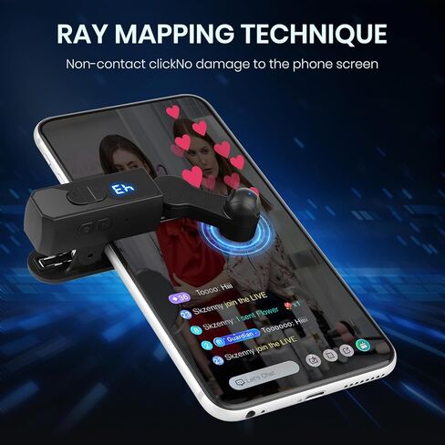 إعادة شحن جهاز النقر التلقائي للهواتف الذكية، جهاز النقر بسرعة جهاز شاشة الهاتف لتطبيقات iPhone iPad، النقر السريع لمحاكاة الإصبع، النقر المستمر للعبة، إعجابات البث المباشر، صفقة البرق، مهمة المكافأة (أسود) in Kuwait