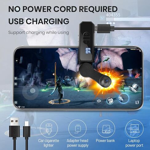 إعادة شحن جهاز النقر التلقائي للهواتف الذكية، جهاز النقر بسرعة جهاز شاشة الهاتف لتطبيقات iPhone iPad، النقر السريع لمحاكاة الإصبع، النقر المستمر للعبة، إعجابات البث المباشر، صفقة البرق، مهمة المكافأة (أسود) in Kuwait