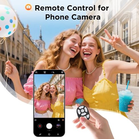 جهاز النقر التلقائي اللاسلكي من OUTXE لـ TikTok، حلقة تمرير عن بعد تعمل بتقنية البلوتوث لهواتف iPhone بدون استخدام اليدين / تشغيل الصفحة / ضبط مستوى الصوت / التقاط الصور دون لمس شاشة الهاتف (أسود) in Kuwait