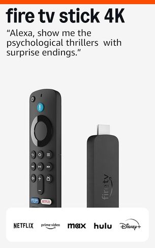 جهاز بث مباشر Amazon Fire TV Stick 4K (أحدث طراز)، أكثر من 1.8 مليون فيلم وحلقة تلفزيونية، يدعم Wi-Fi 6، شاهد البث التلفزيوني المباشر والمجاني in Kuwait