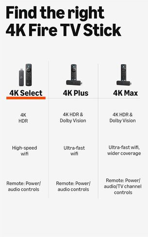 Amazon Fire TV Stick 4K Select (أحدث طراز)، ابدأ البث بدقة 4K، والبحث المدعوم بالذكاء الاصطناعي، والتلفزيون المباشر والمجاني in Saudi Arabia