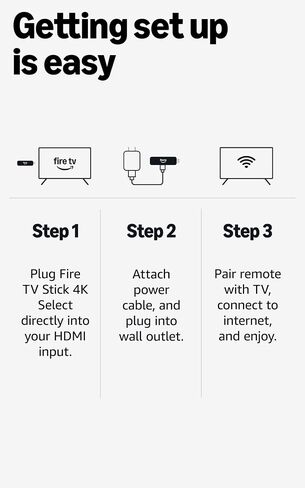 Amazon Fire TV Stick 4K Select (أحدث طراز)، ابدأ البث بدقة 4K، والبحث المدعوم بالذكاء الاصطناعي، والتلفزيون المباشر والمجاني in Saudi Arabia