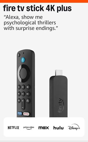 Amazon Fire TV Stick 4K Plus (newest model) with AI-powered Fire TV Search, Wi-Fi 6, stream over 1.8 million movies and shows, free & live TV in Saudi Arabia