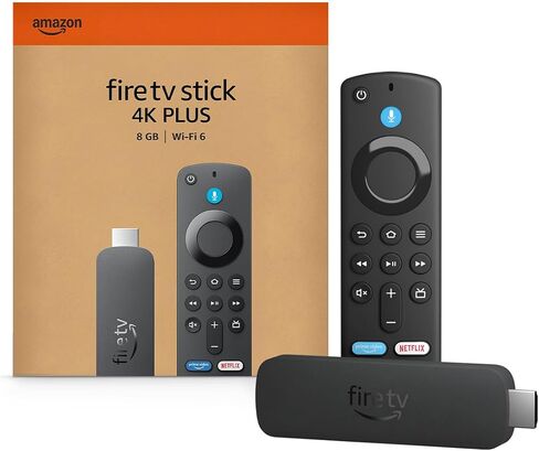 Amazon Fire TV Stick 4K Plus (newest model) with AI-powered Fire TV Search, Wi-Fi 6, stream over 1.8 million movies and shows, free & live TV in Saudi Arabia