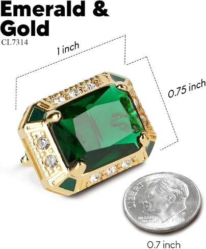 Big Rectangular Colored Crystal Cuff Links for Men – Tuxedo Suit Accessories, Cufflinks for Men in Saudi Arabia