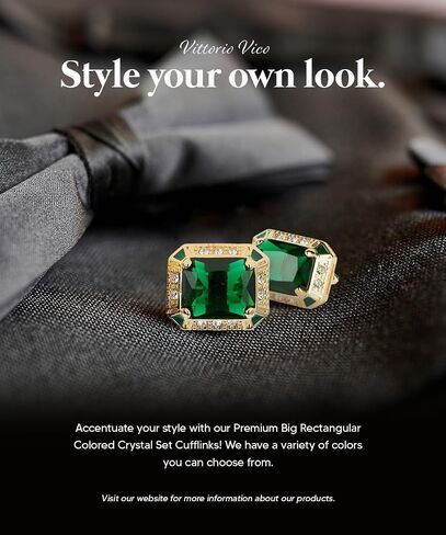Big Rectangular Colored Crystal Cuff Links for Men – Tuxedo Suit Accessories, Cufflinks for Men in Saudi Arabia