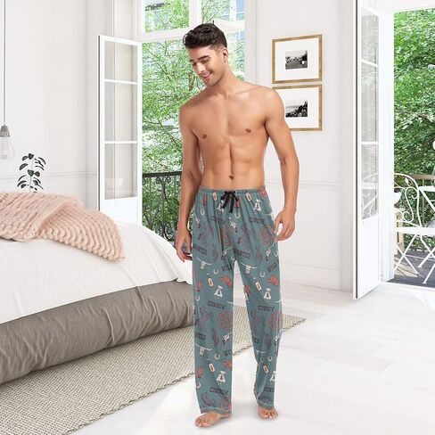 Teddy Bears Moon Blue Mens Pajama Pants Lounge Men's Pajama Bottoms Soft Sleep Pants With Pockets XXL in Saudi Arabia