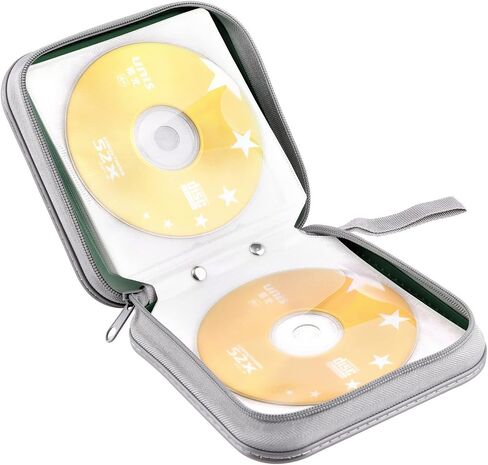 حافظة أقراص CD/DVD، سعة 48 بوصة، أخضر داكن، بلاستيك، منظم تخزين محمول in Kuwait