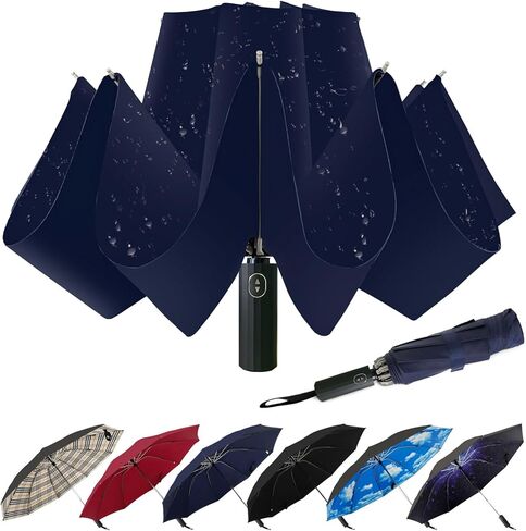 LLanxiry Compact Travel Umbrella, Mini Windproof Umbrellas for Rain & Sun, Small Lightweight Outdoor UV Umbrella, Portable Folding Umbrellas for Travel (the underwater world) in Kuwait