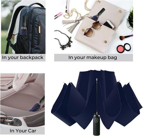 LLanxiry Compact Travel Umbrella, Mini Windproof Umbrellas for Rain & Sun, Small Lightweight Outdoor UV Umbrella, Portable Folding Umbrellas for Travel (the underwater world) in Kuwait