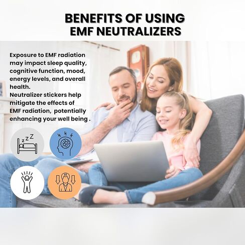 6 قطع ملصقات حماية محايدة EMF للهاتف للهواتف الذكية والأجهزة اللوحية وأجهزة الكمبيوتر المحمولة وطابعة واي فاي وأجهزة التلفزيون الإلكترونية (مربع) in Kuwait