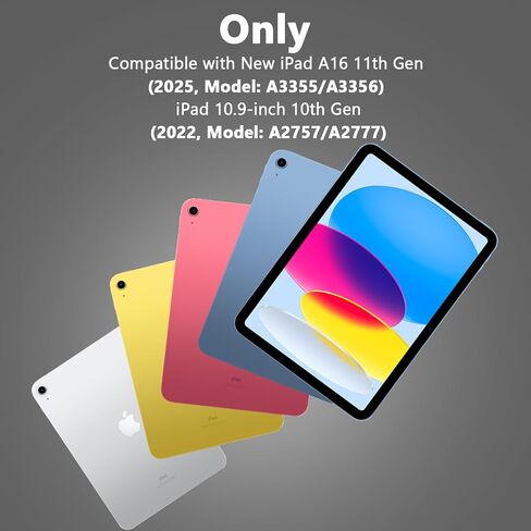 Touch Keyboard Case for iPad A16 11th Generation/10th Generation 10.9 inch | 360° Rotatable for iPad 11th / 10th Generation Case with Keyboard- 7 Color Backlight Keyboard Case with Pencil Holder in Saudi Arabia