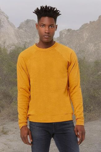 Bella + Canvas Unisex Sponge Fleece Crewneck Sweatshirt XL HEATHER MUSTARD in Saudi Arabia