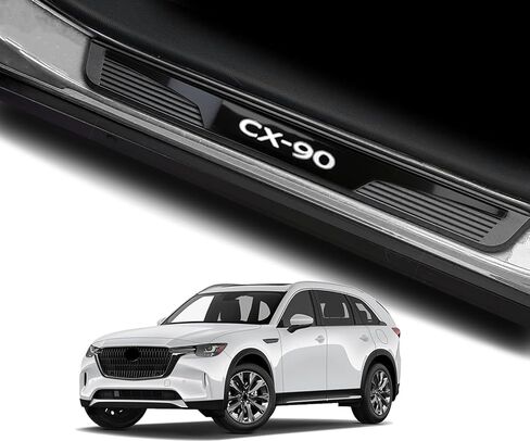 Door Sill Protector Trim Guard for Mazda CX-90 cx90 2024 2025 2026, Auto Interior Accessories Plates Cover Accessory Kick Panels (B) in Saudi Arabia