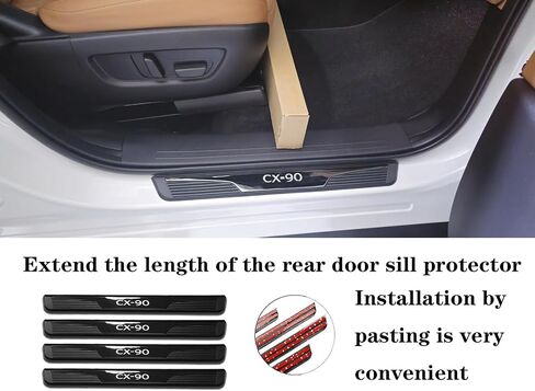 Door Sill Protector Trim Guard for Mazda CX-90 cx90 2024 2025 2026, Auto Interior Accessories Plates Cover Accessory Kick Panels (B) in Saudi Arabia