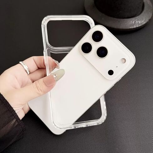 for iPhone 17 Pro Max Bumper Case Clear with Camera Cover, Compatible with MagSafe, Slim Fit No Back Design Soft TPU Bumper Frame Shockproof Excellent Heat Dissipation (Clear) in Saudi Arabia