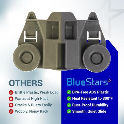 [UPGRADED] 4 Packs W10195417 Dishwasher Wheels Lower Dish Rack Wheel STEEL Screws Replacement Part by BlueStars - For Whirlpool Kenmore Dish Rack - Replaces W10195417V W10195417VP AP6016764 PS2579553 in Kuwait