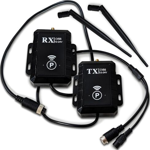 - مجموعة جهاز إرسال واستقبال فيديو الكاميرا الاحتياطية اللاسلكية للمركبة - CVBS NTSC 2.4G، مدى طويل 500 متر، زمن انتقال منخفض، 12-24 فولت، RCA أو 4-Pin in Kuwait