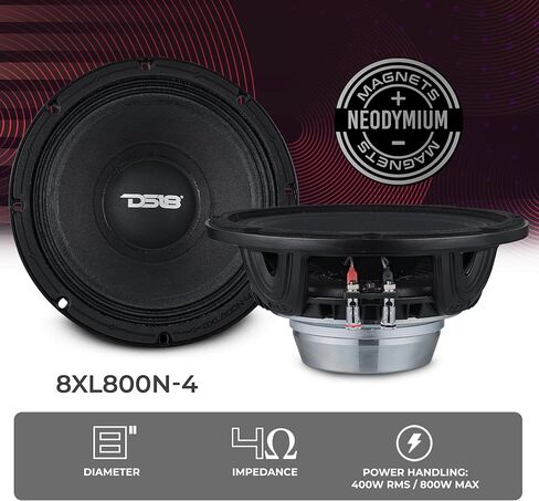 DS18 8XL800N-4 8" Mid-Range Loudspeaker with Neodymium Magnet | 4-ohm in Saudi Arabia