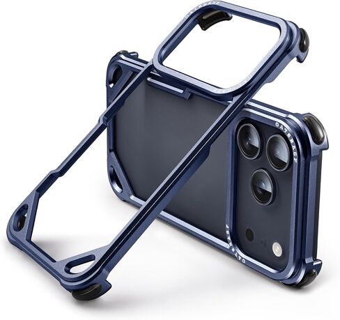 OATSBASF for iPhone 17 Pro Max Bumper Case, No Back Design, Aluminum Frame Slim Fit, Compatible with MagSafe, 4 Corner Shockproof Protection, Orange in Saudi Arabia
